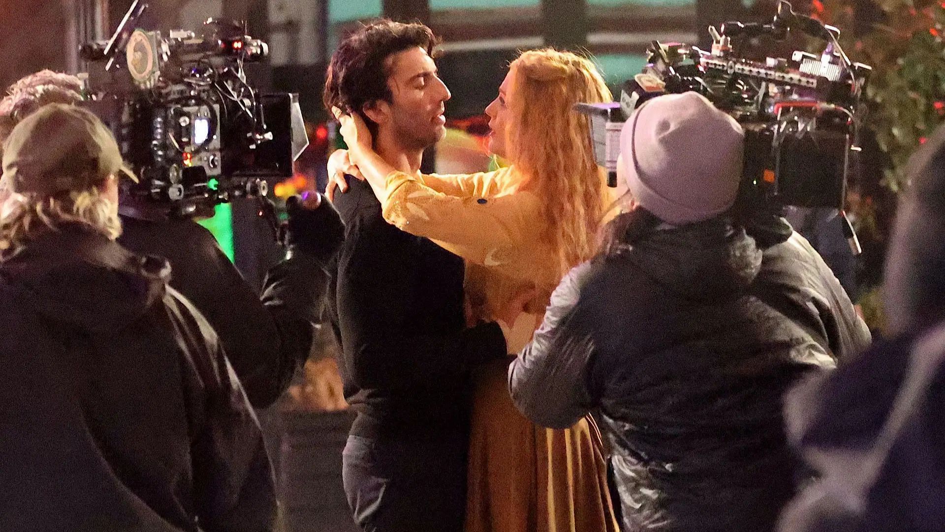 Justin Baldoni and Blake Lively on the set of It Ends with Us (Image via Getty)